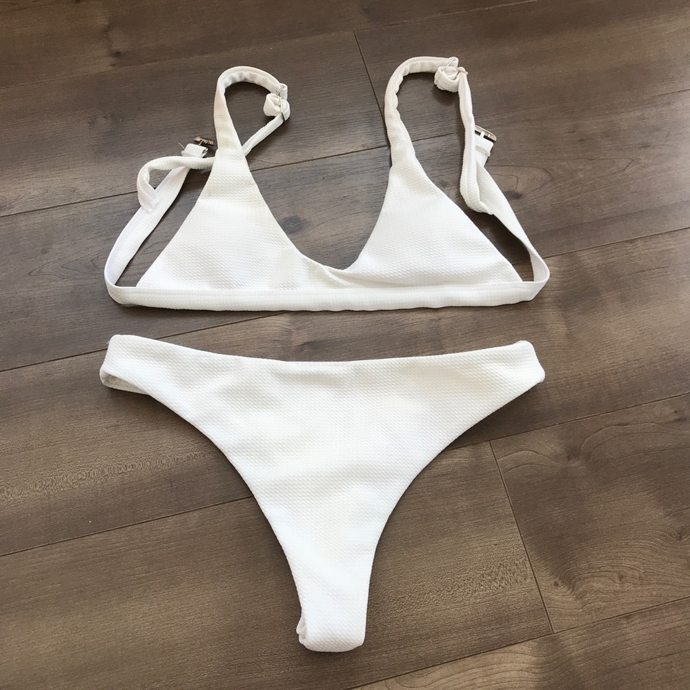 Pure white bathing suit